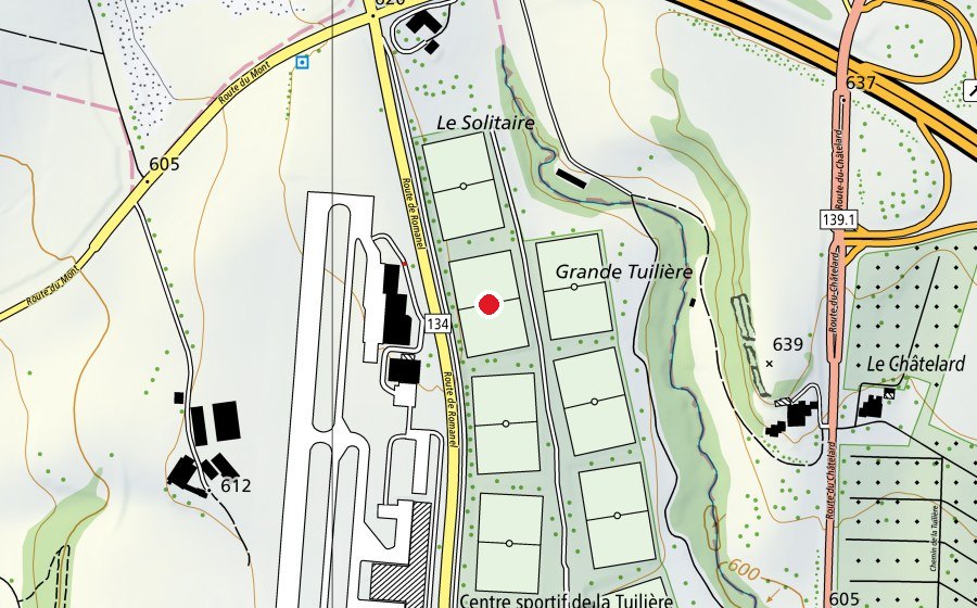 Map showing the location of 8 (Sports field)