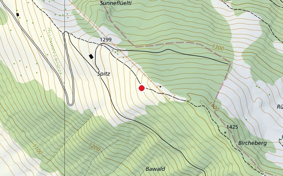 Carte indiquant l’emplacement de Aeschiried Spitz (Terrain de sport)