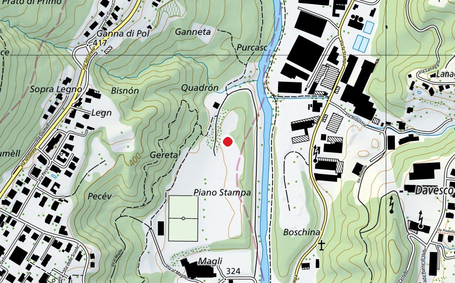 Carte indiquant l’emplacement de Al Maglio Campo 3 (Terrain de sport)