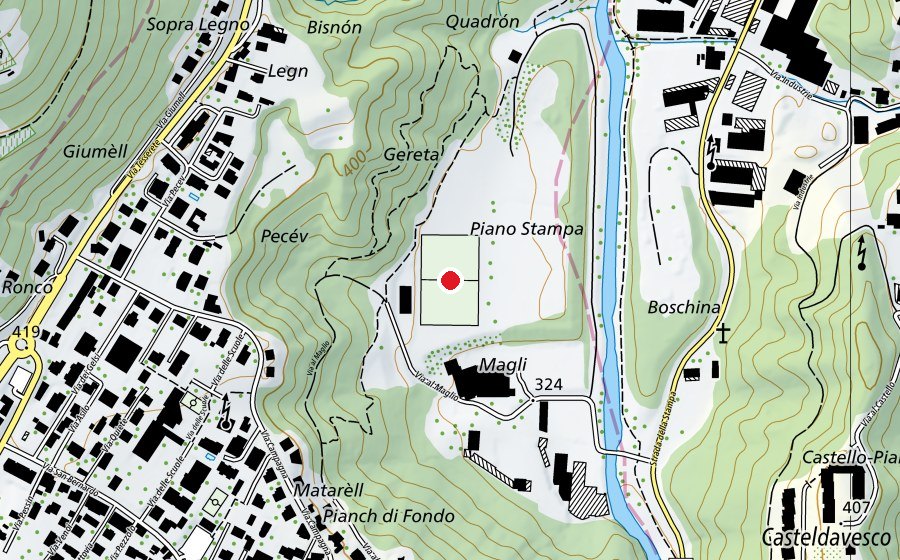 Karte mit dem Standort von Al Maglio Campo 4 (Sportplatz)
