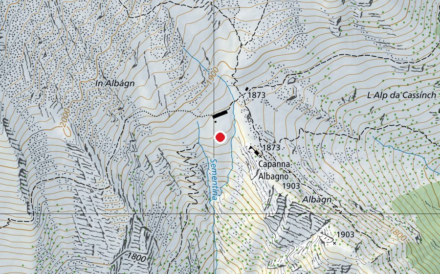 Carte indiquant l’emplacement de Albagno (Terrain de sport)
