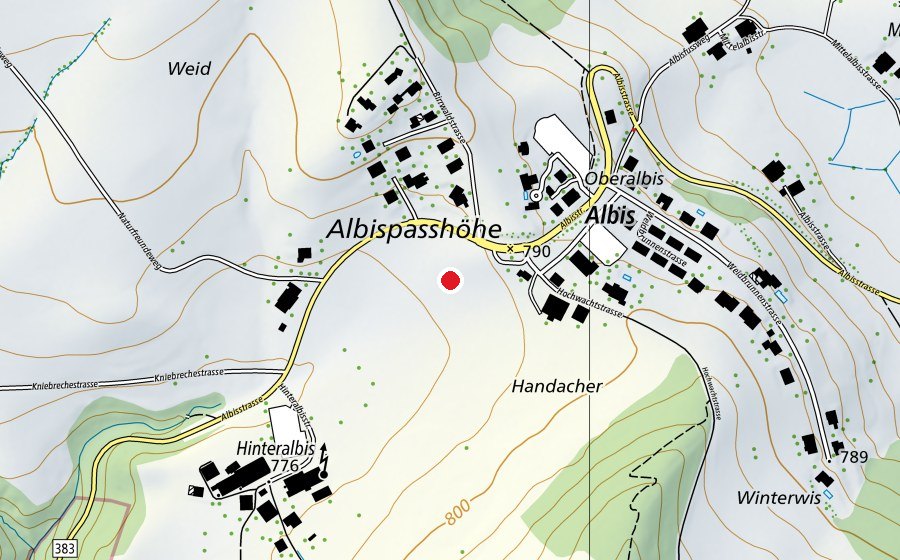 Carte indiquant l’emplacement de Albisschwinget (Terrain de sport)