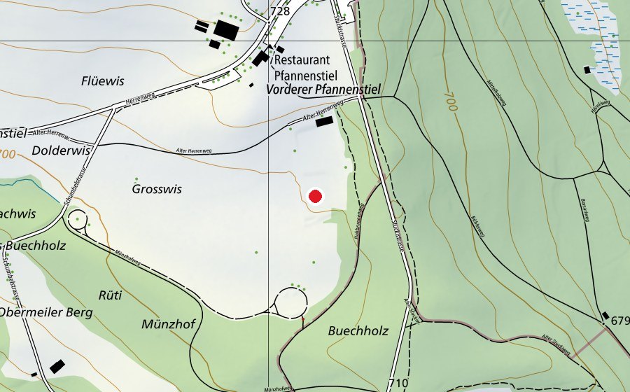 Carte indiquant l’emplacement de Allwetterplatz (Terrain de sport)