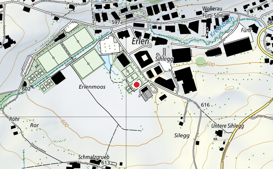 Carte indiquant l’emplacement de Allwetterplatz (Terrain de sport)