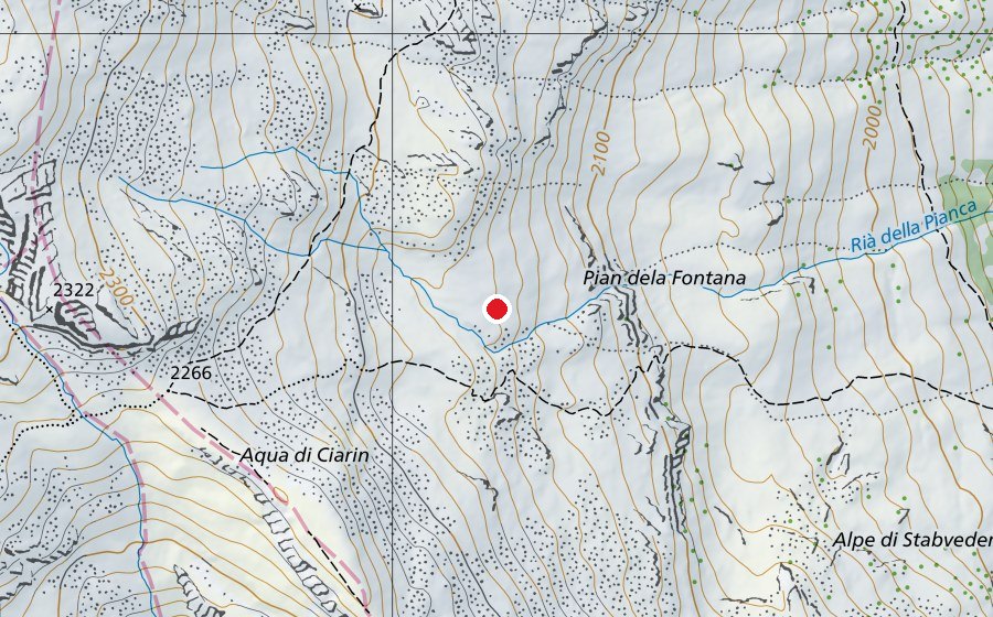 Mappa con la posizione di Alp Di Stabverder (Campo sportivo)