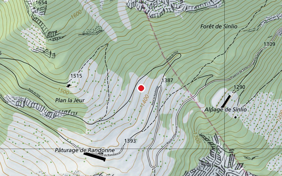 Map showing the location of Alpage de Randonnaz (Sports field)