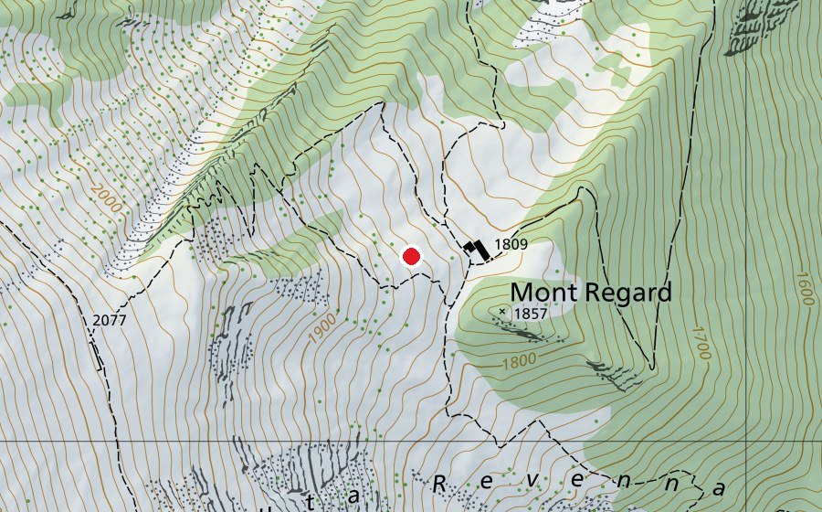 Carte indiquant l’emplacement de Alpage Du Catogne (Terrain de sport)