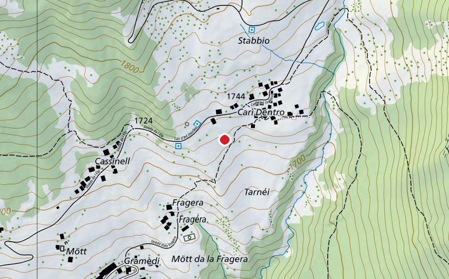 Map showing the location of Alpe Di Vignone (Sports field)