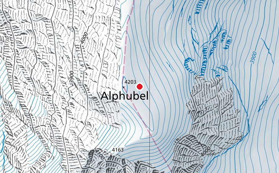 Mappa con la posizione di Alphubel (Campo sportivo)