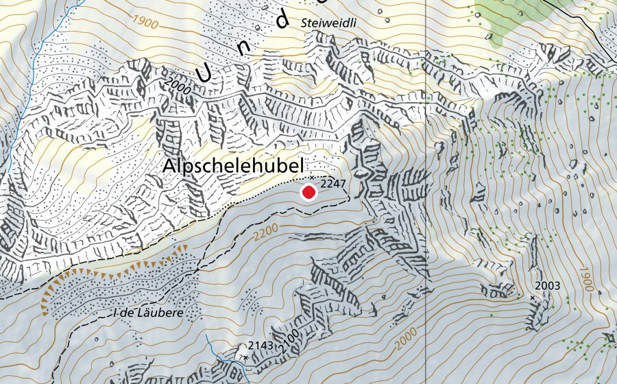Karte mit dem Standort von Alpschelehubel (Sportplatz)