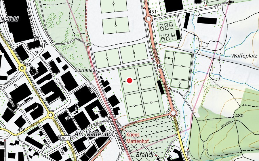 Mappa con la posizione di American Football Club Luzern (Lions) (Campo sportivo)