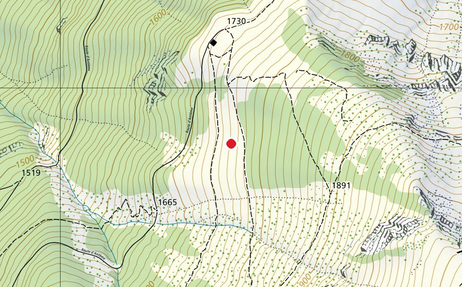 Carte indiquant l’emplacement de Antheme (Terrain de sport)