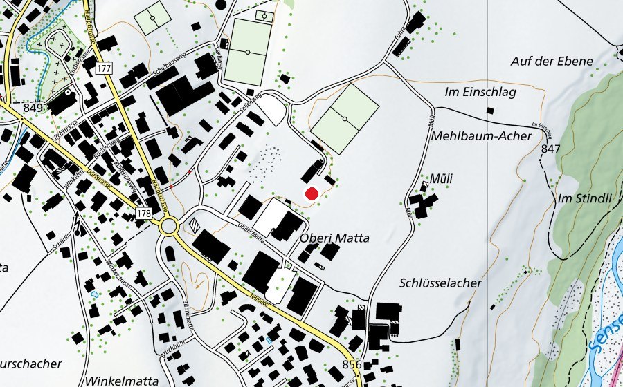 Carte indiquant l’emplacement de Arbeiteplatz 🐎 (Terrain de sport)