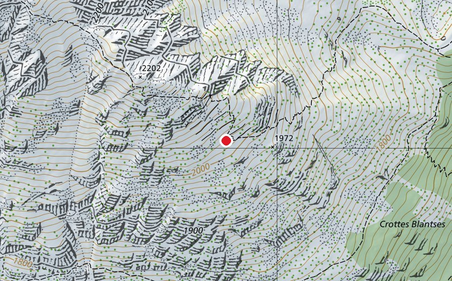 Map showing the location of Arête Est Luisin (Sports field)