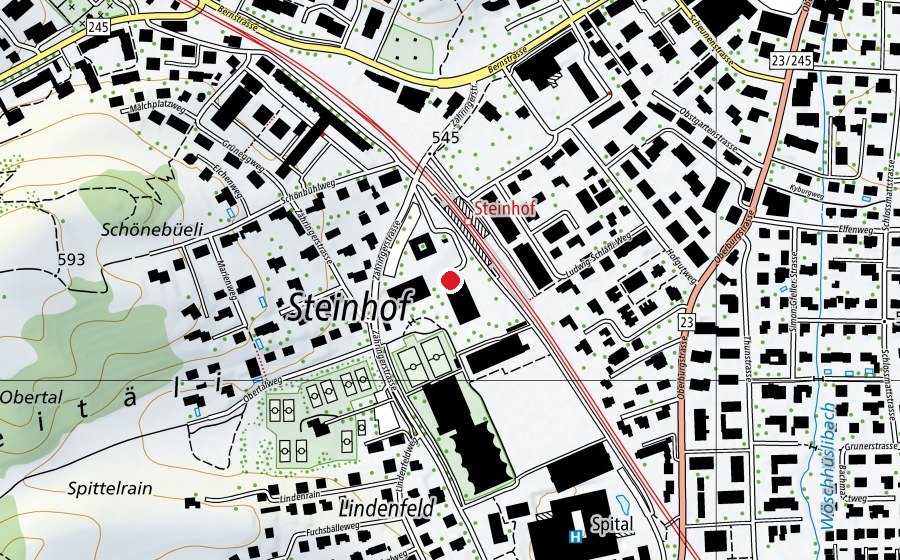 Mappa con la posizione di Armbrust, Pistole, Gewehr 10m (Campo sportivo)