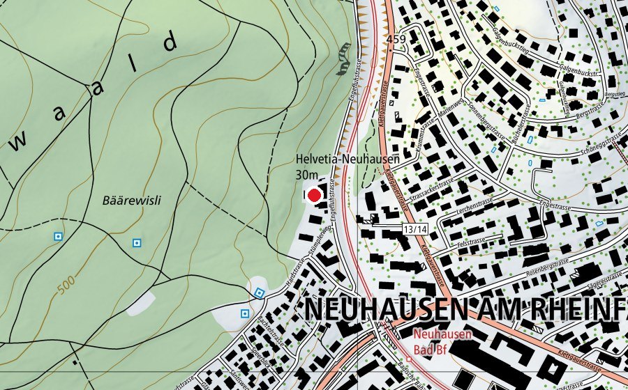 Mappa con la posizione di Armbrustschützen HELVETIA Neuhausen (Campo sportivo)