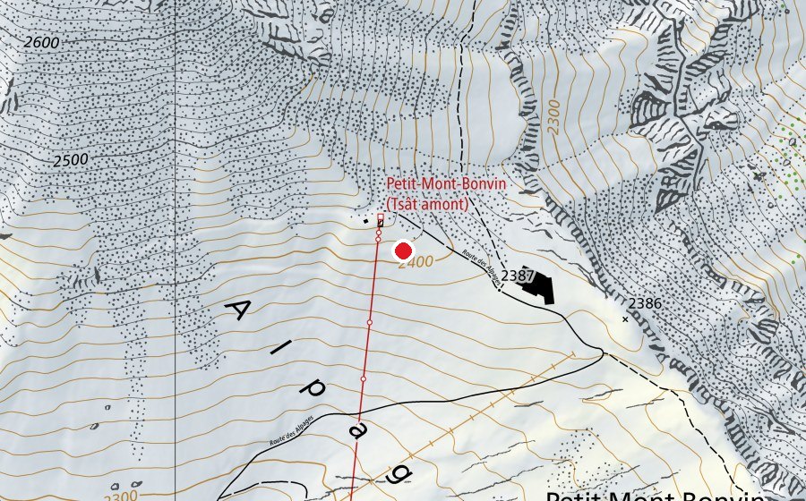 Map showing the location of Arrivée Turbo De La Tsa (Sports field)