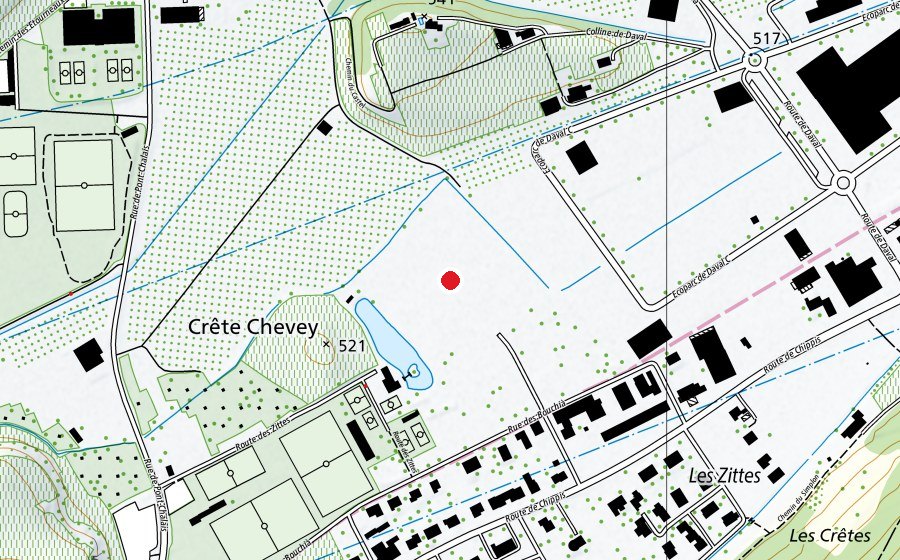 Carte indiquant l’emplacement de Atterrissage Chalais (Terrain de sport)