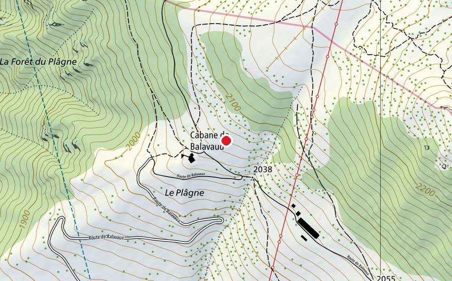 Carte indiquant l’emplacement de Balavaud (Terrain de sport)