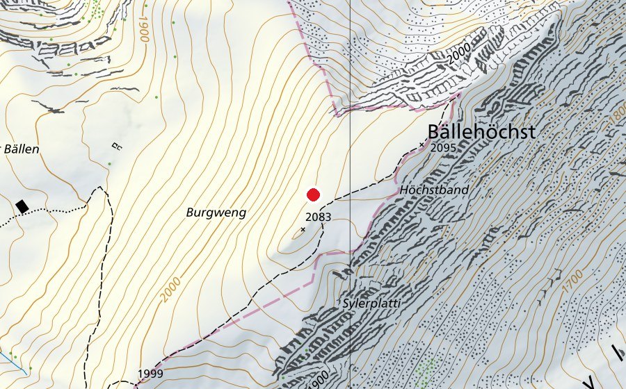 Map showing the location of Ballehöchst (Sports field)