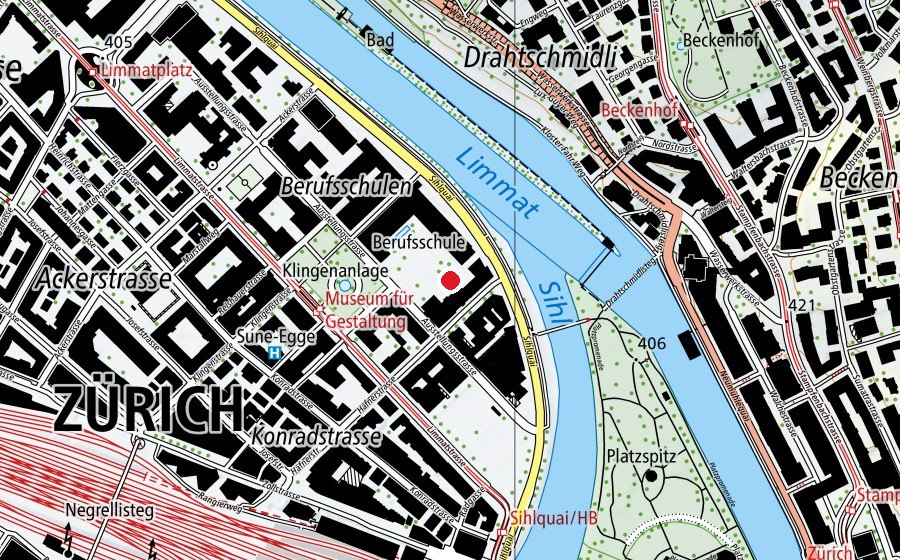 Map showing the location of Basketball Court (Sports field)