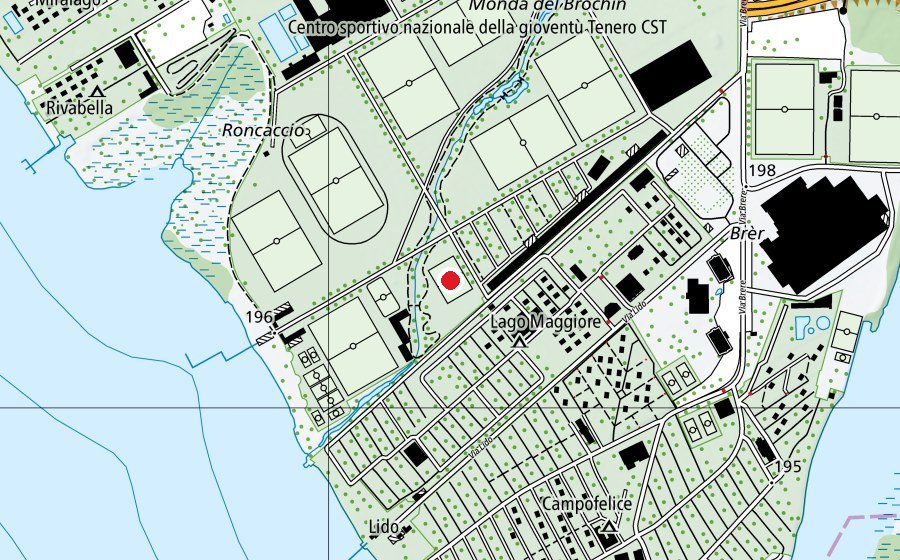 Carte indiquant l’emplacement de Beach Volley Gambarogno (Terrain de sport)