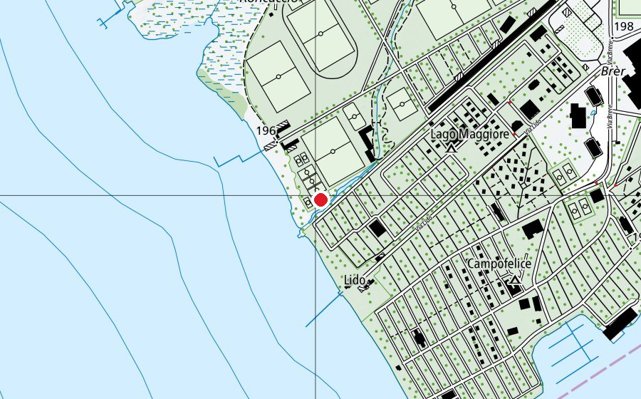 Carte indiquant l’emplacement de Beach Volley Lago (Terrain de sport)