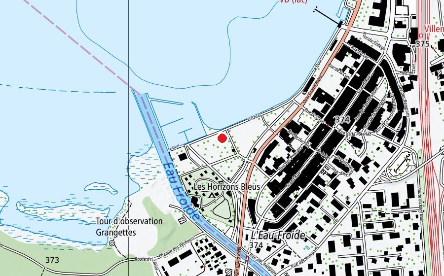 Karte mit dem Standort von Beach-volley Riviera (Sportplatz)