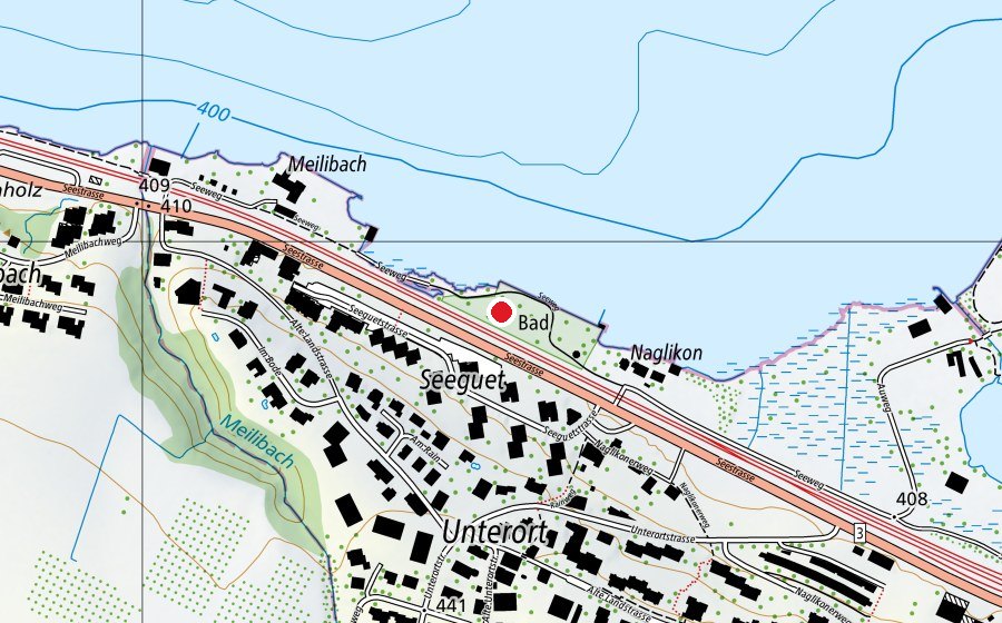 Map showing the location of Beach Volleyball Court Au (Sports field)