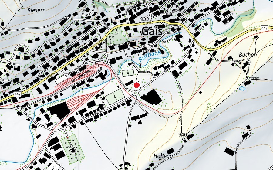 Map showing the location of Beachvolleyball-Feld (Sports field)