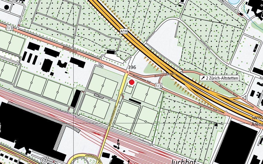 Carte indiquant l’emplacement de Beachvolleyball Juchhof 1 (Terrain de sport)