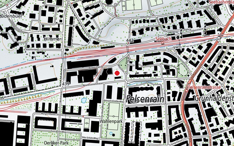Mappa con la posizione di Beachvolleyball Neunbrunnenstrasse (Campo sportivo)