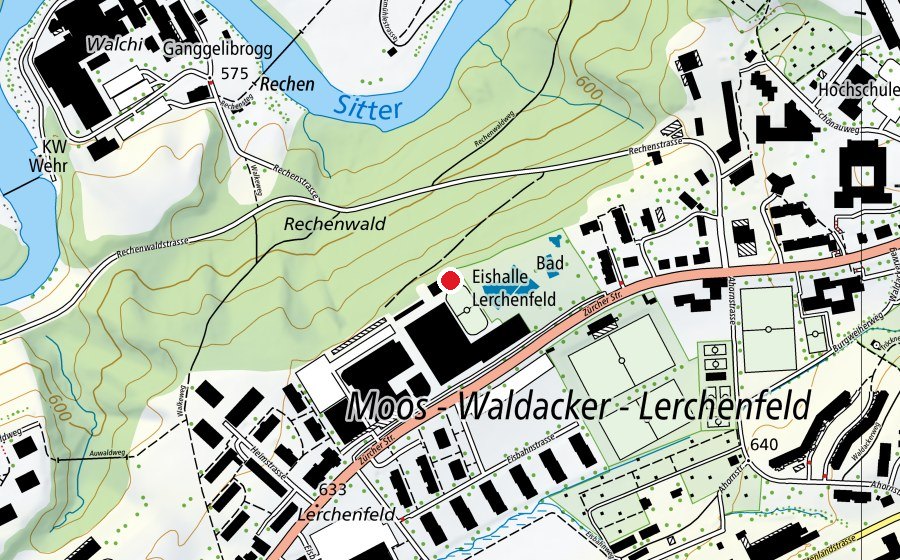 Map showing the location of Beachvolleyballfeld Freibad Lerchenfeld (Sports field)