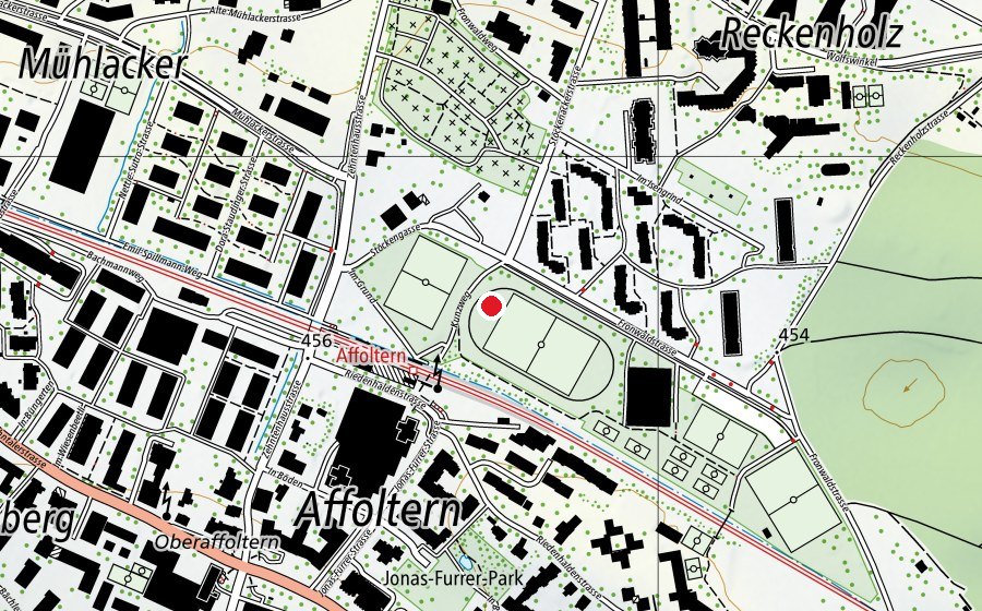 Mappa con la posizione di Beachvolleyballfeld Fronwald (Campo sportivo)