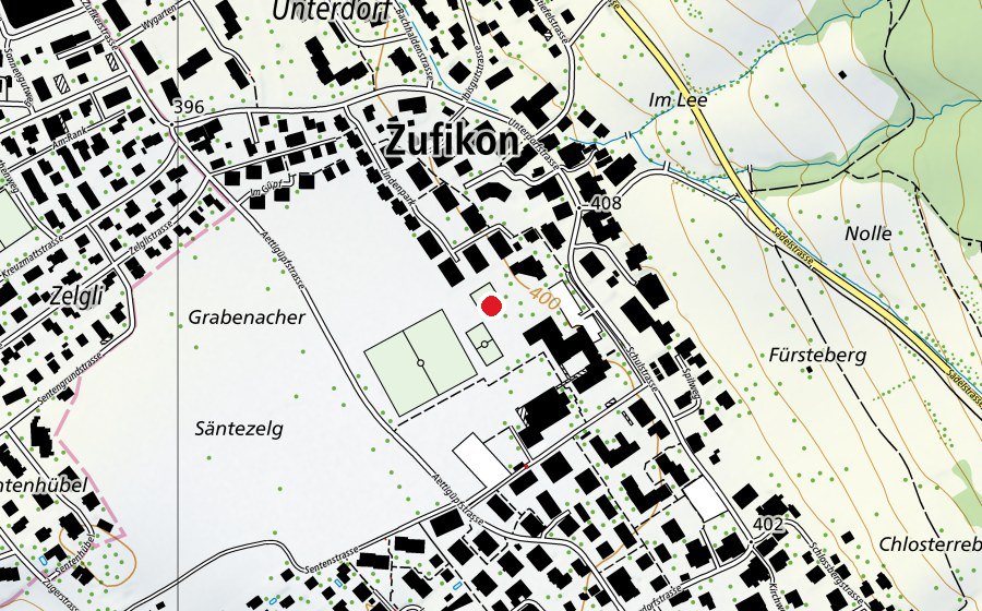 Mappa con la posizione di Beachvolleyballfeld Schule Zufikon (Campo sportivo)