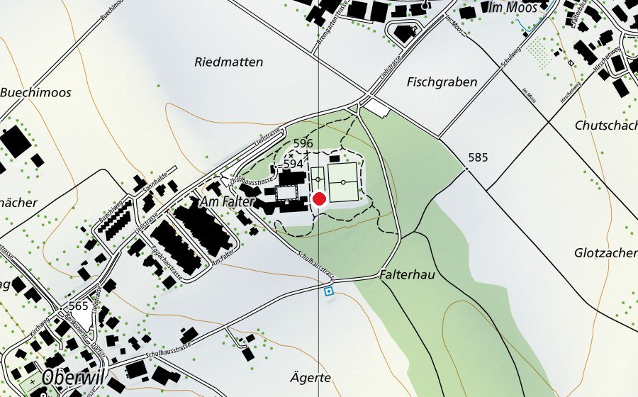 Map showing the location of Beachvolleyballfeld Schulhaus Falter (Sports field)