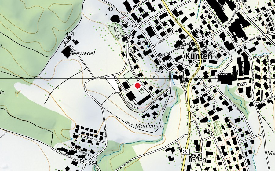 Map showing the location of Beachvolleyballfeld Schulhaus Künten (Sports field)