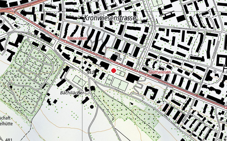 Mappa con la posizione di Beachvolleyballfeld Schulhaus Stettbach (Campo sportivo)