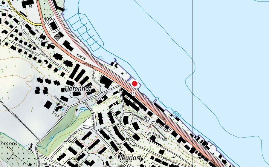 Karte mit dem Standort von Beachvolleyballfeld Seegüetli (Sportplatz)