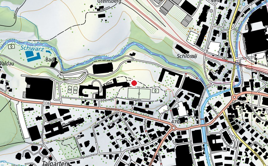 Mappa con la posizione di Beachvolleyballfeld Sekundarschule Rüti (Campo sportivo)