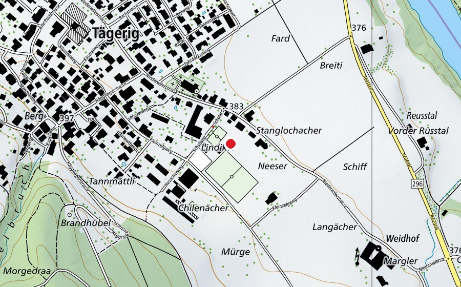 Carte indiquant l’emplacement de Beachvolleyballfeld Tägerig (Terrain de sport)