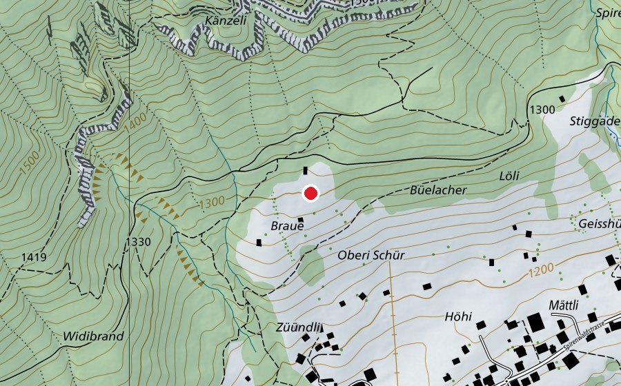 Map showing the location of Beatenberg (Sports field)