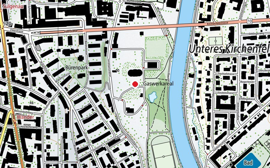 Carte indiquant l’emplacement de Bernside (Terrain de sport)