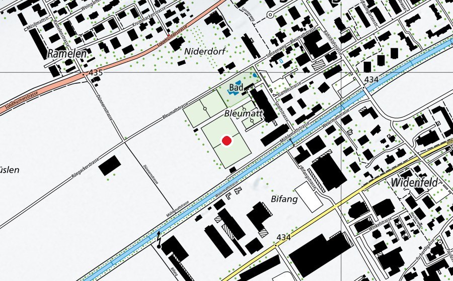 Map showing the location of Bifang (Sports field)