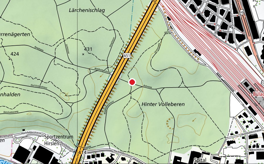 Mappa con la posizione di Bikepark Bülach (Campo sportivo)