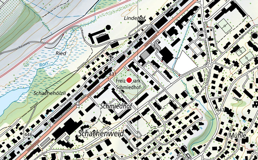 Mappa con la posizione di Bikepark Schmiedhof (Campo sportivo)