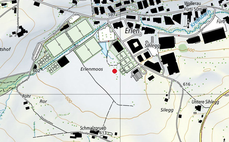 Map showing the location of Bikepark (Sports field)