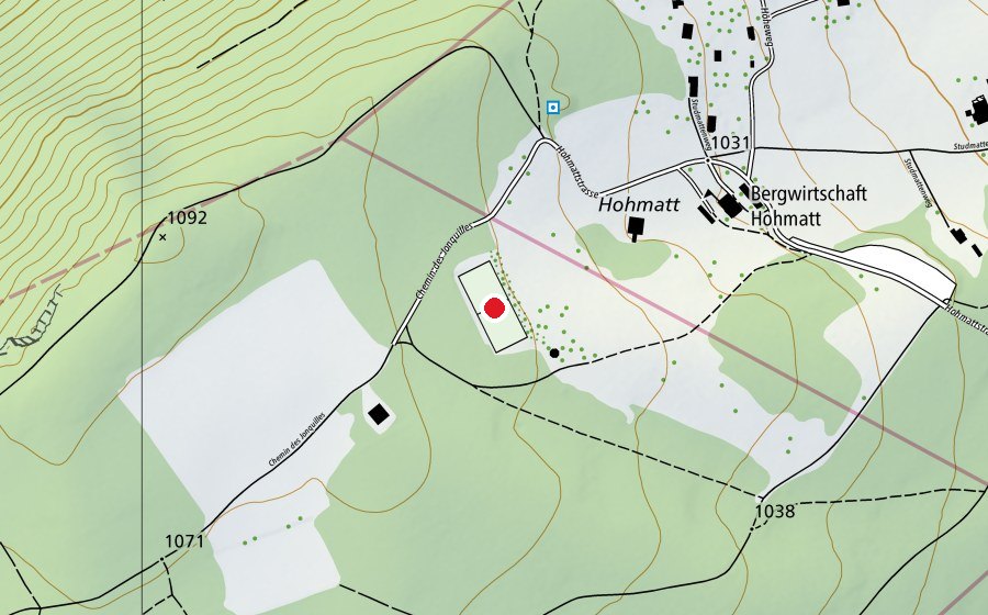 Carte indiquant l’emplacement de Birkenplatz (Terrain de sport)