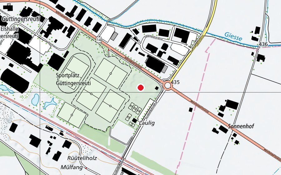 Mappa con la posizione di BMX Park Weinfelden (Campo sportivo)