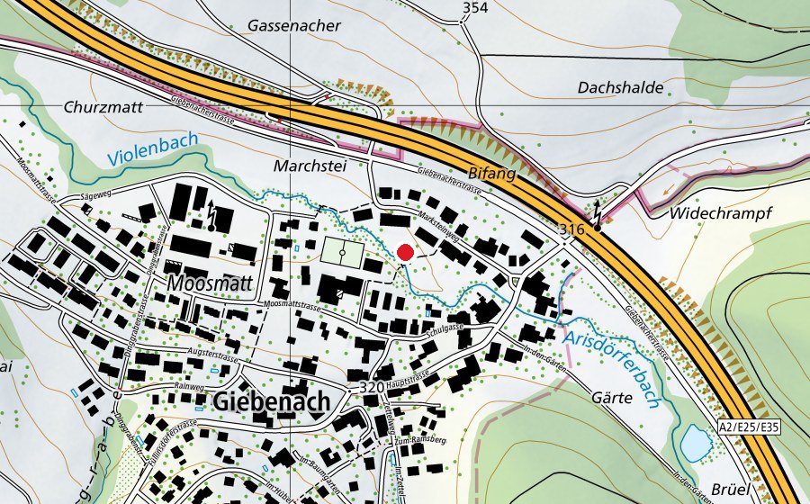 Mappa con la posizione di Boccia Feld (Campo sportivo)